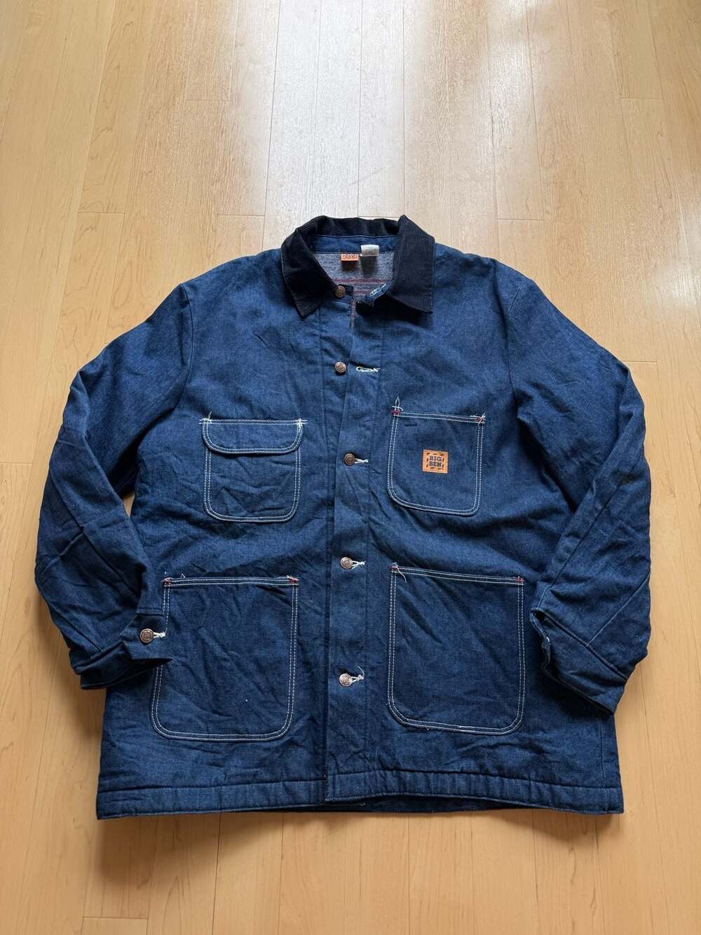 80s Big Ben Chore Jacket Size 44 Regular Denim Coat DuPont